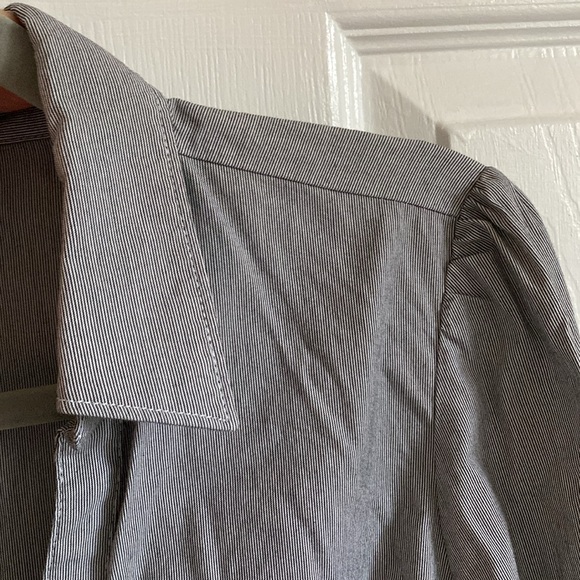 Express Gray Striped Button-Up Shirt - Picture 6 of 7